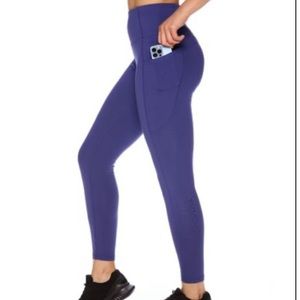 🎁10 for $100🎁 high waisted blue leggings 7/8 length with pockets